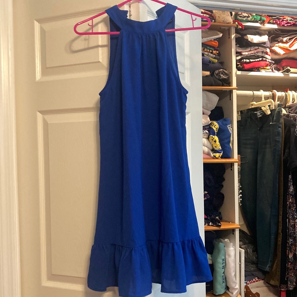 Royal blue mini dress